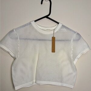 SKIMS White Mesh Cropped Tee NWT